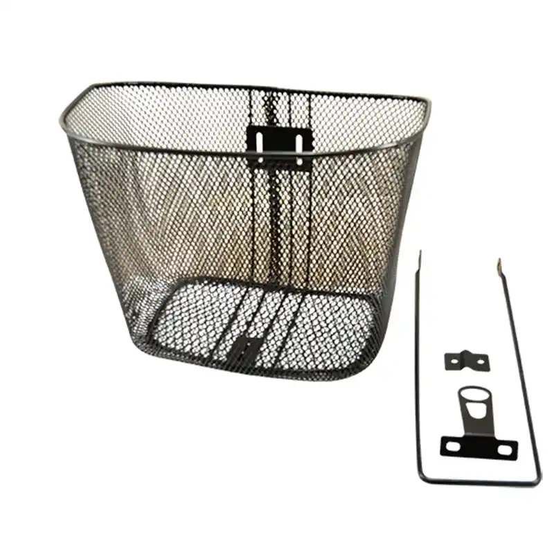 Weekendaanbieding Sélection CGN Fietsmand voorop staal met plastic gaas voor city, bevestiging draaiende vork en wiel Cycle