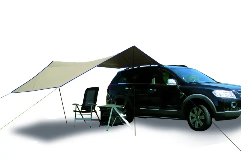 Betaalbaar Eurotrail Tarp Carside 3,6 x 3,5 m polyester staal bruin 6-delig