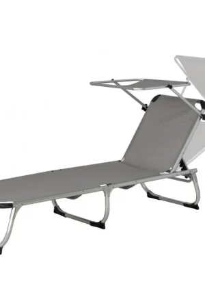 Eurotrail Ligbed Pebble Beach 57 x 188 x 30 cm aluminium grijs Direct Beschikbaar