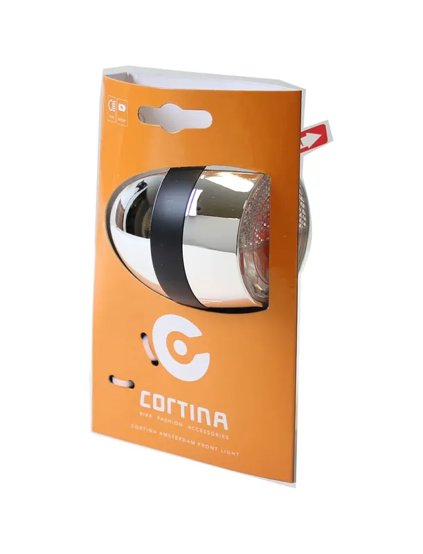Weekendaanbieding Cortina koplamp Amsterdam batterij chroom zwart