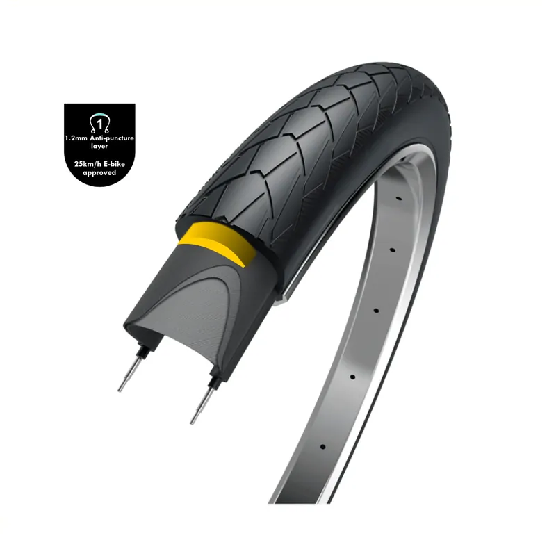 Wolff wolff mambo (1.2mm anti-lek laag), zwart met reflectie, 28x2.00, etrto 50-622, Hete Deal